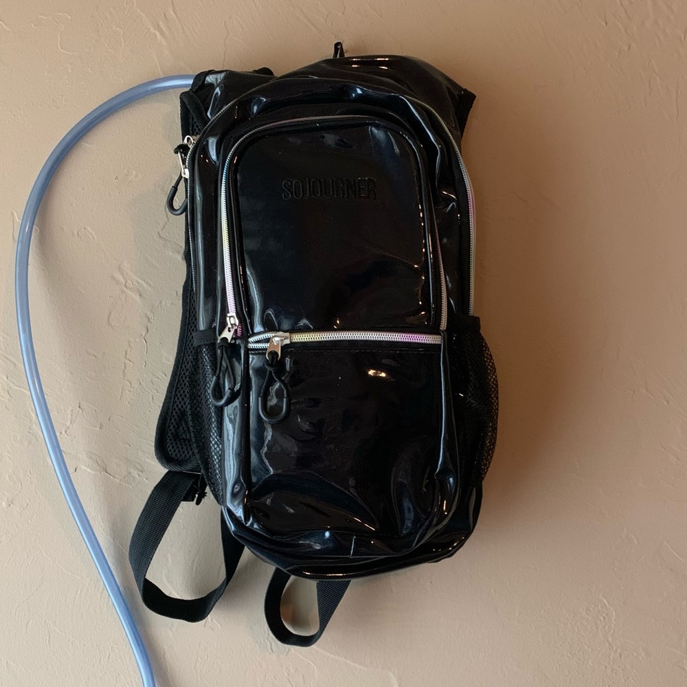 Sojourner Shiny black Hydration Backpack festival
